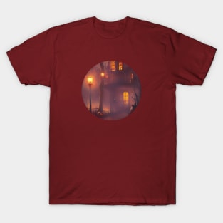 Halloween house in purple haze T-Shirt